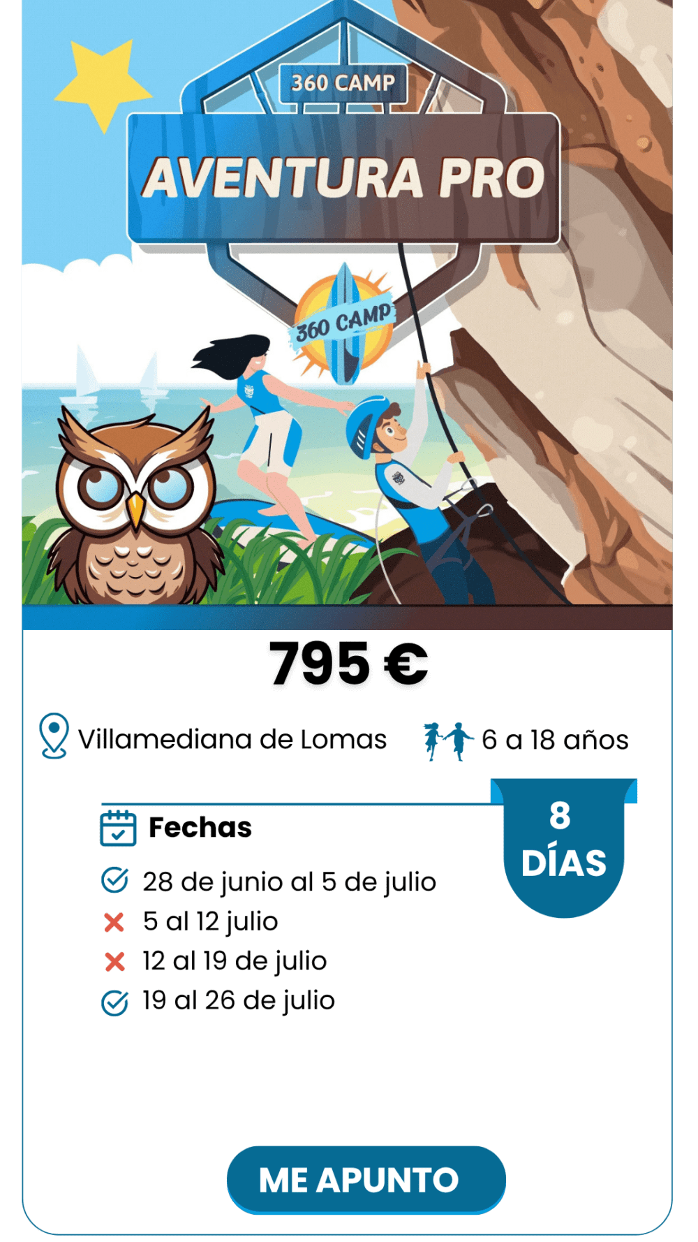 AVENTURA PRO 8 DÍAS VILLAMEDIANA